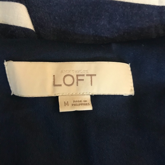 Loft Knit Dress Medium Nautical stripes Blue White - Picture 10 of 13